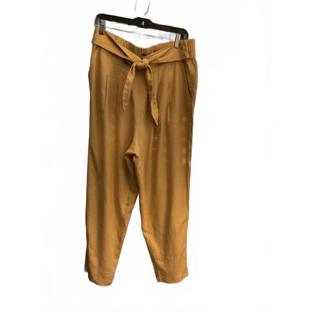 Who What Where Linen Blend Straight leg Trousers With tie belt Size L